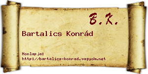 Bartalics Konrád névjegykártya